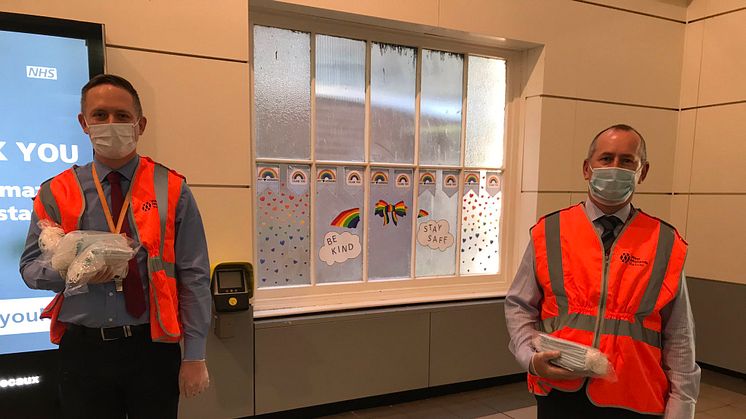 West Midlands Railway staff with face coverings at Worcester Foregate Street during the first week of mandatory use