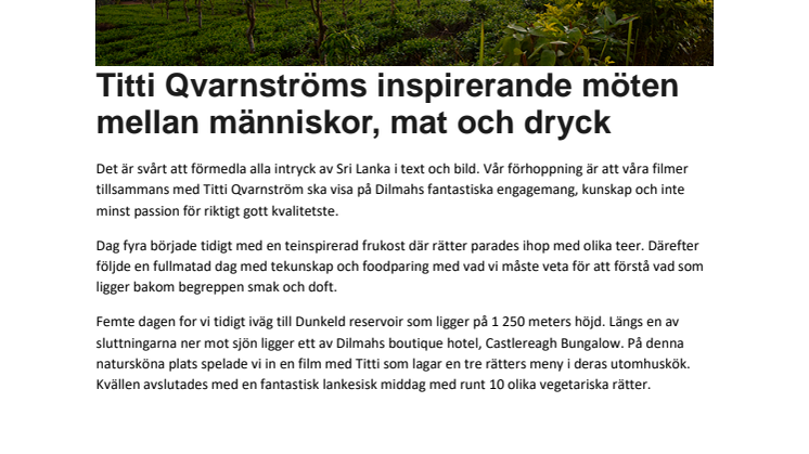 Titti Qvarnströms inspirerande möten mellan människor, mat och dryck