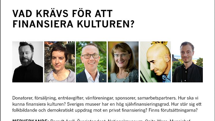 Seminarium i Almedalen om finansiering av kulturen