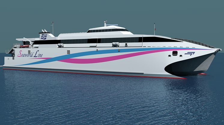Incat’s new wave piercing ‘Hull 097’ will be powered by four Kongsberg Kamewa S90-4 waterjets