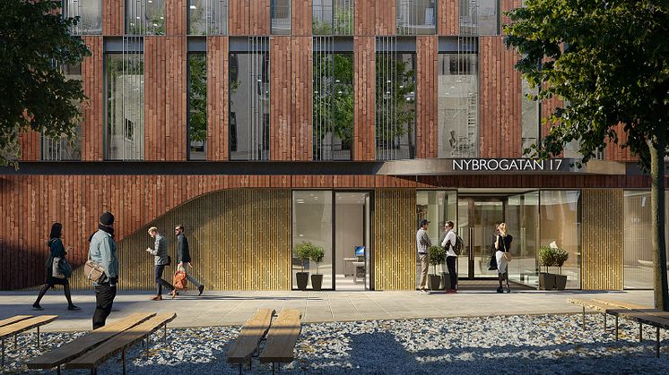 Det gamla Astoriahuset från 1870-talet kommer i framtiden att bestå av såväl bostäder som kontorslokaler, en restaurang och butiker. Bild: 3XN Arkitekter