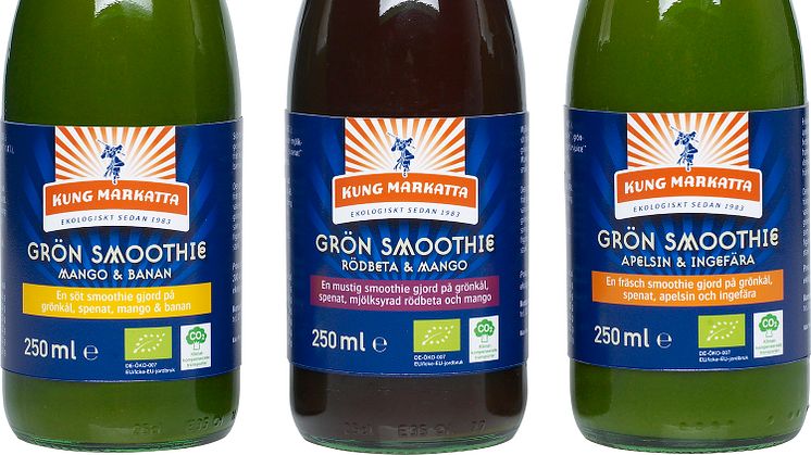 Grönt är skönt! Fyll på vitaminförrådet under hösten med Kung Markattas ekologiska Gröna Smoothies