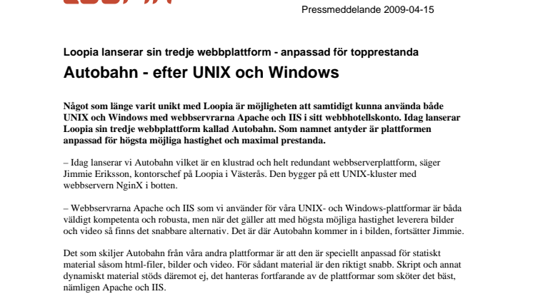 Autobahn - efter UNIX och Windows