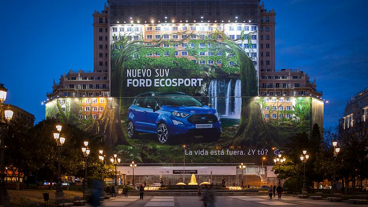 Az új Ford Ecosport madridi hírdetése a világ legnagyobb óriásplakátja