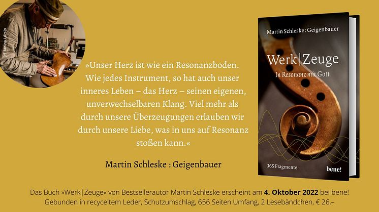 Werk|Zeuge – das neue Buch von Geigenbauer Martin Schleske