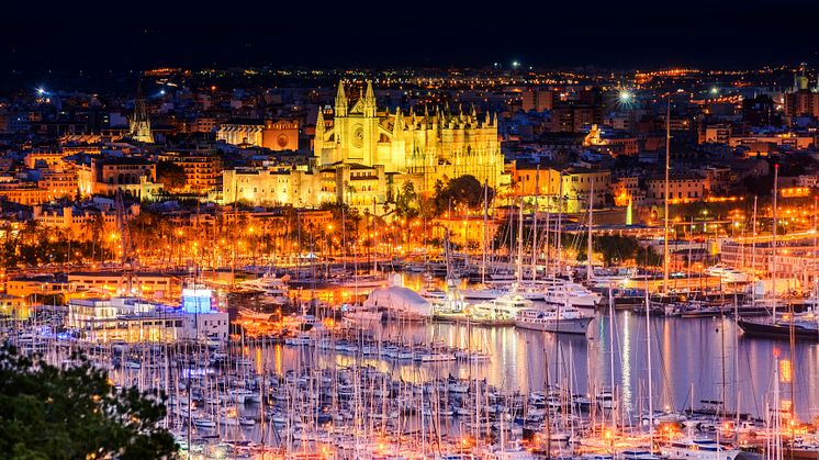 Palma de Mallorca at night