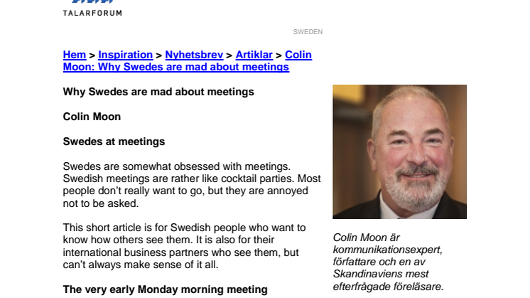Why Swedes are mad about meetings.