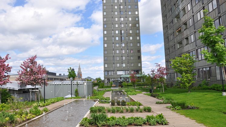 Den fia takterrassen på Krämarhusen centralt i Örebro.