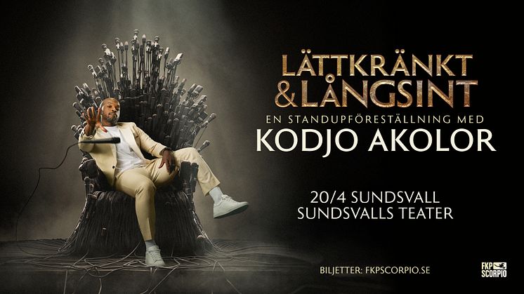 Kodjo Akolors succéföreställning ”Lättkränkt och långsint” kommer till Sundsvall!