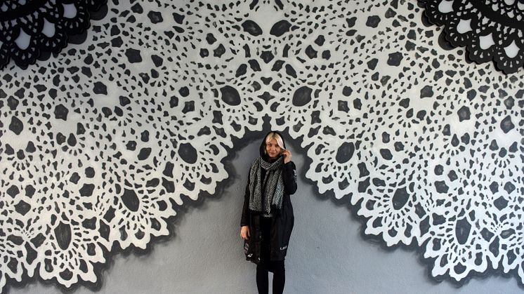 Traditional lace turns to art through NeSpoon during No Limit Street Art