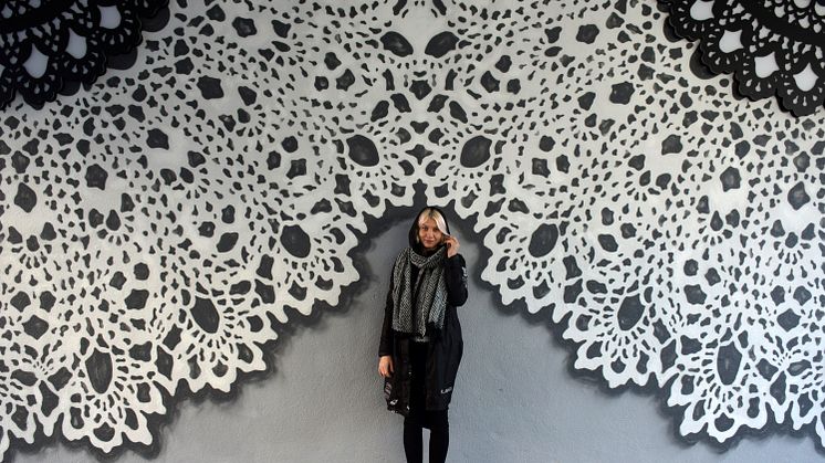 Traditional lace turns to art through NeSpoon during No Limit Street Art