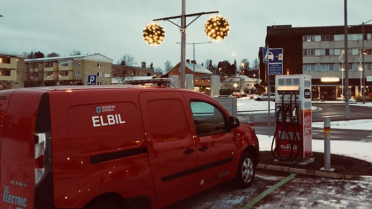 En av de nya laddstationerna i Degerfors