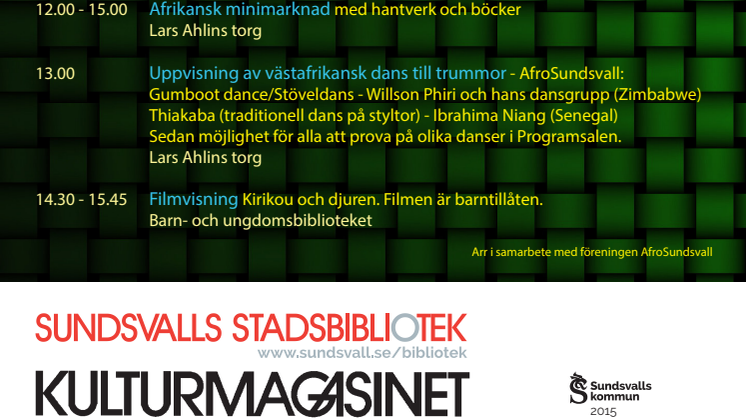 Välkommen till Afrikansk familjedag i Kulturmagasinet i Sundsvall!