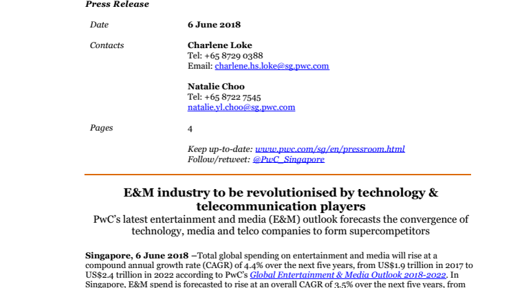 E&M industry to be revolutionised by technology & telecommunication players