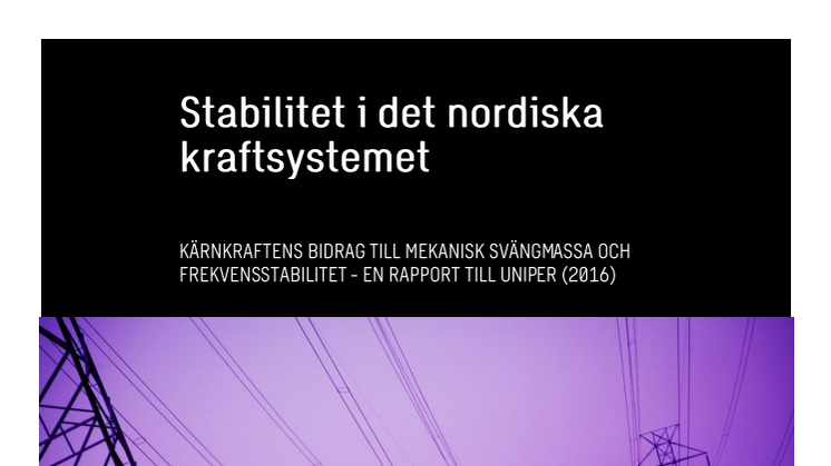 Rapport: Stabilitet i det nordiska kraftsystemet