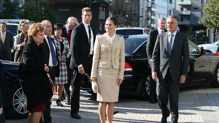 Kronprinsessan och Portugals president på besök i Turning Torso