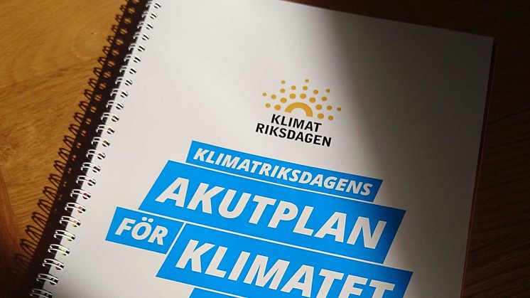 Akutplan för klimatet lanseras av Klimatriksdagen!