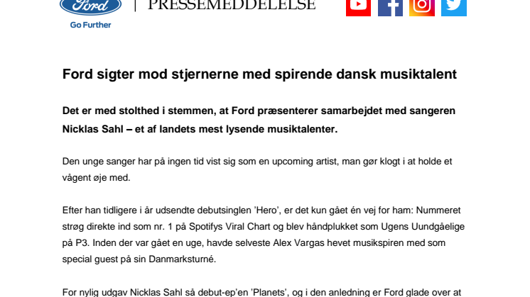 Ford sigter mod stjernerne med spirende dansk musiktalent