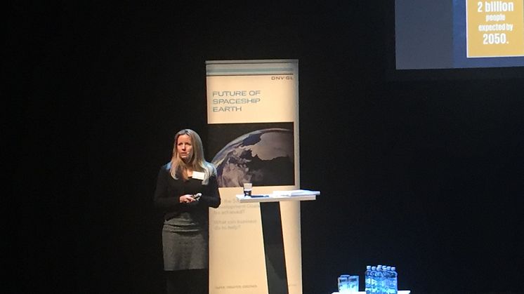 Wenche Grønbrekk, Global Head of Sustainability and Risk, presenting Cermaq’s approach at the DNVGL event in Oslo today.