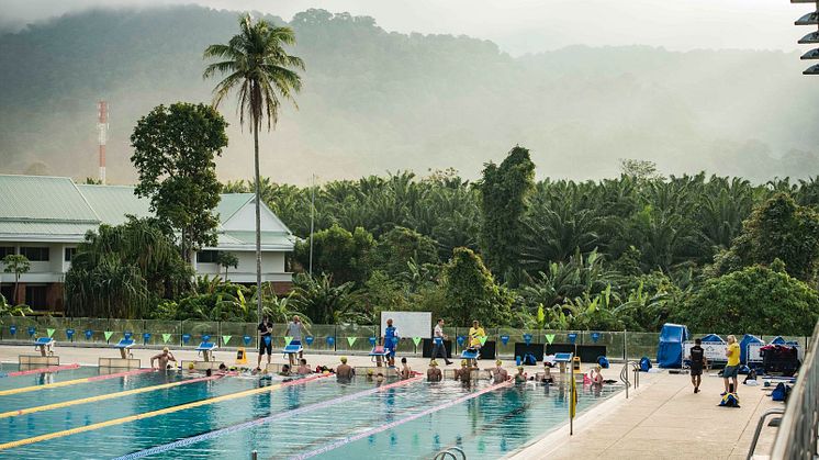 Svenska Simlandslaget på plats i Thanyapura, Thailand.