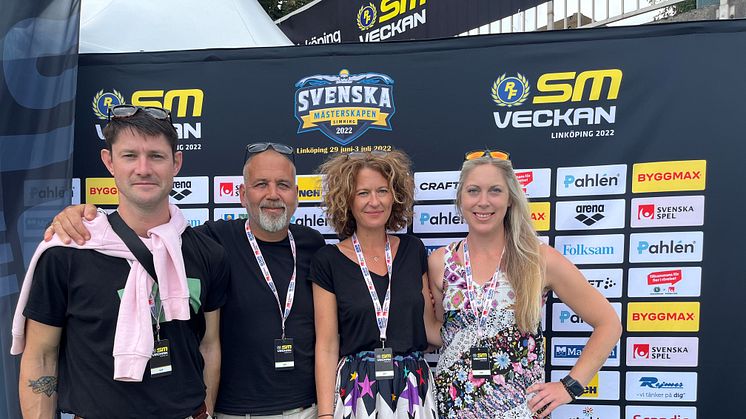 Anders Ståhl Skövde kommun, Michael Worbin Next Skövde, Andrea Johansson och Anna Ohlin Ek Destination Läckö-Kinnekulle på plats i Linköping under SM-veckan 2022..