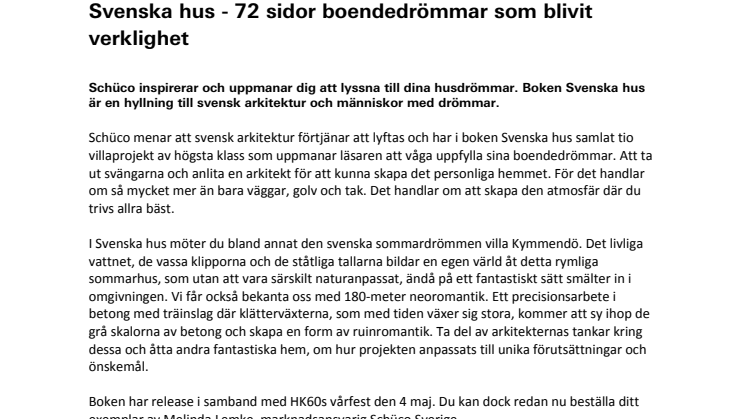 Svenska hus - 72 sidor boendedrömmar som blivit verklighet