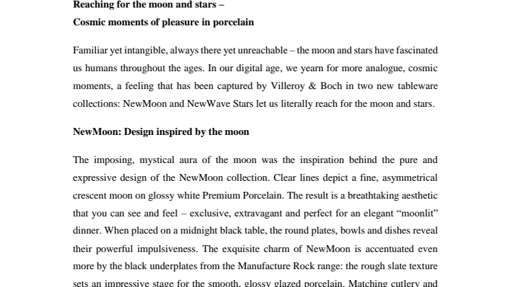 Reaching for the moon and stars – Cosmic moments of pleasure in porcelain 