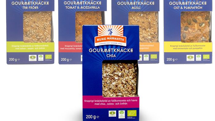 Kung Markattas ekologiska Gourmetknäcken får tillökning – nu lanseras Gourmetknäcke Chia