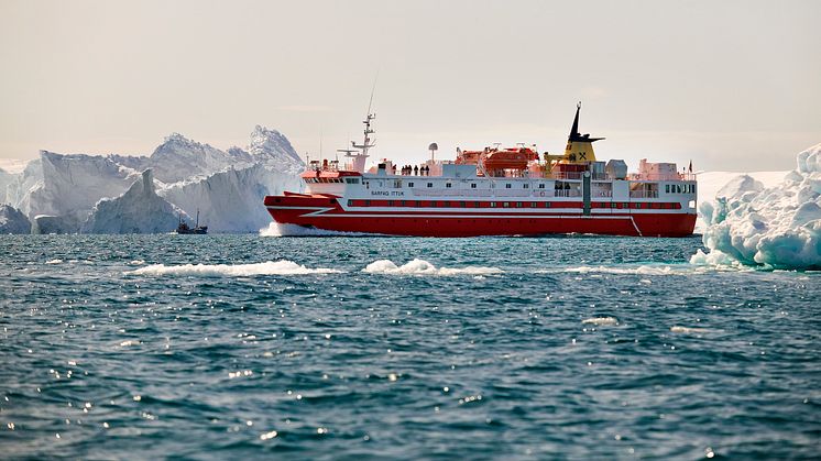 I 2024 kan gjester oppleve Grønland om bord på MS Sarfaq Ittuk med nye reiser skreddersydd for internasjonale turister av Arctic Umiaq Line og Hurtigruten. Foto: Arctic Umiaq Line