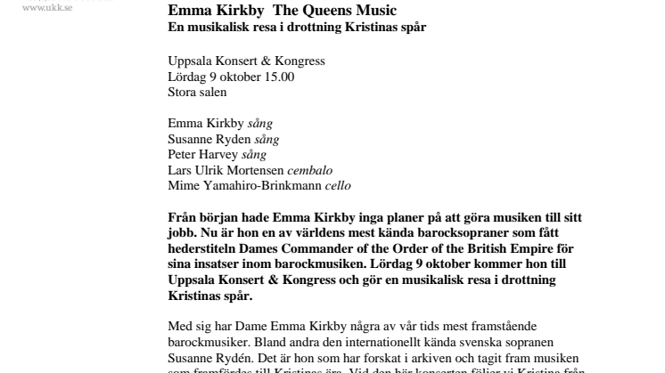 Emma Kirkby - The Queens Music