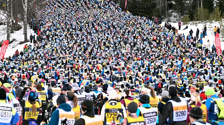 Vasaloppet 2023 första backen. 