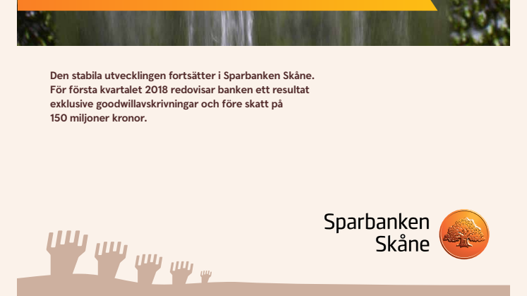 Delårsrapport januari-mars 2018 för Sparbanken Skåne
