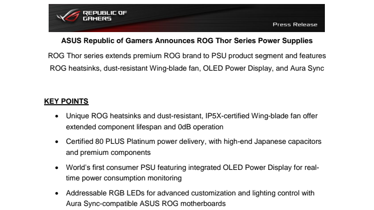 Nordic Launch for ROG Thor Power Supply and ROG Ryujin / Ryuo AIO Water Coolers