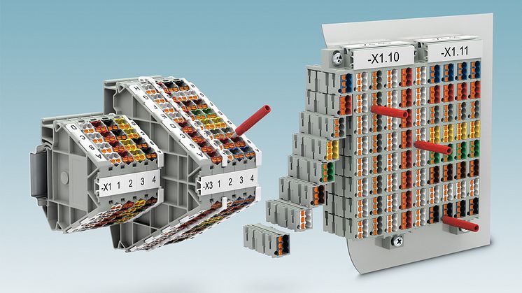 Colour-coded marshalling system with push-in connection technology