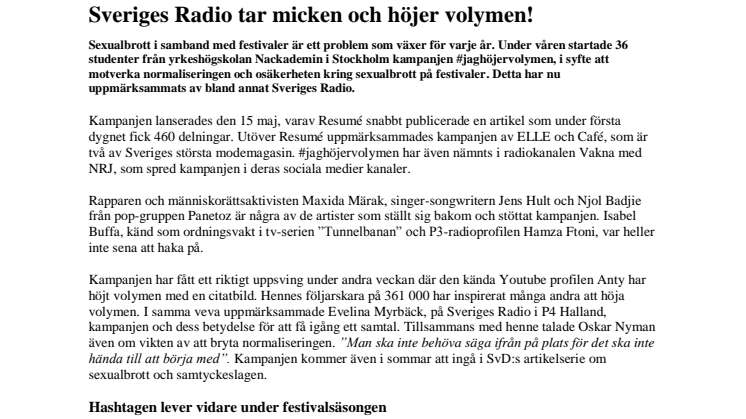 Sveriges Radio tar micken och höjer volymen! 