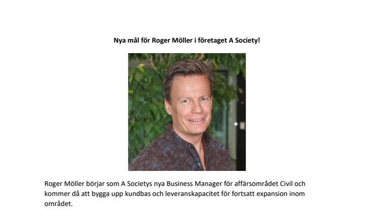 Roger Möller startar upp affärsområde Civil