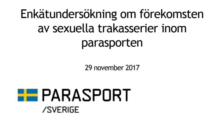 Parasport Sveriges externa undersökning med anledning av #MeToo
