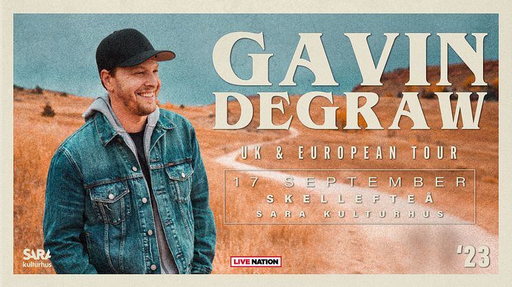 Gavin DeGraw inleder sin Europaturné med en exklusiv premiär på Sara kulturhus i höst. 