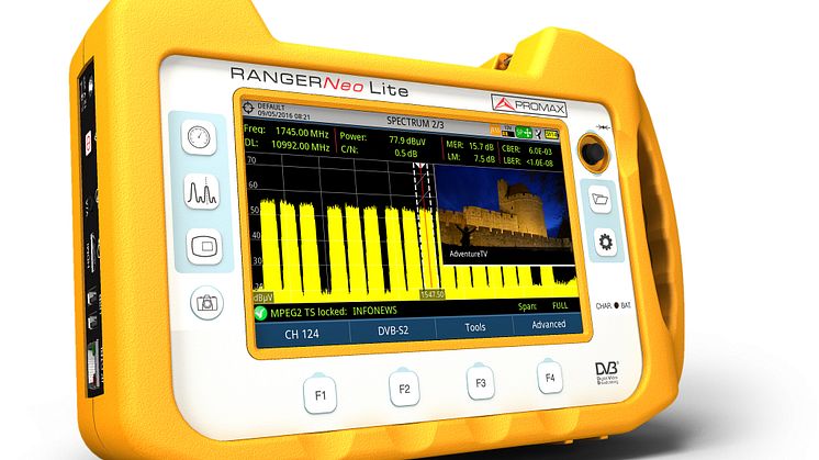RANGER Neo Lite har en WiFi-analysator som kan analysera nätverkets prestanda på 2.4 GHz bandet. 