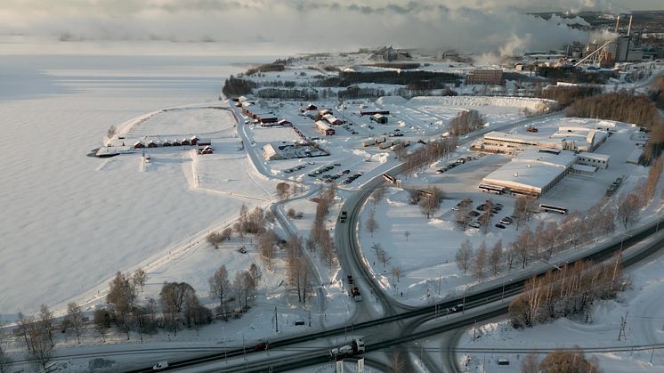 Bild över tävlingsområdet ner mot Sörfjärden och Södra hamn. Foto: Gabardin