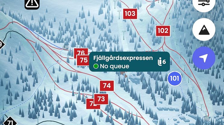 Ny innovation möjliggör för Åres gäster att se köstatus i liftarna i realtid i SkiStar360-appen och på digitala skärmar i skidområdet. 