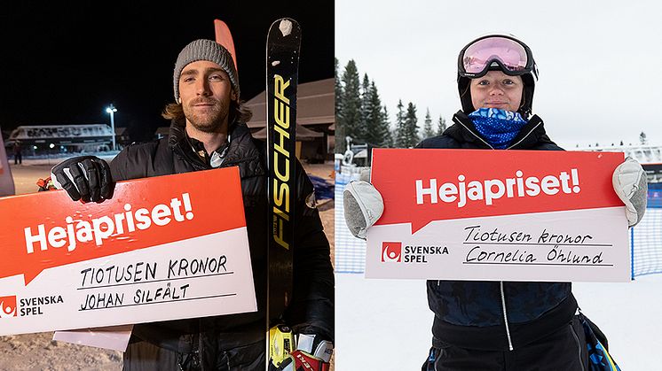 Johan Silfält, Valfjällets SLK, leder totalcupen på herrsidan inför sista tävlingarna i Kläppen. Cornelia Öhlund från Åre SLK har redan säkrat segern på damsidan. Foto: Ski Team Sweden Alpine