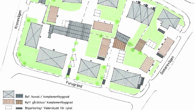 Illustration över planområdet för Polarräven. Arkitekthuset Monarken AB