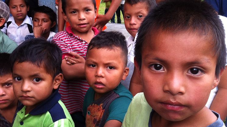Skolbarn i La Cumplida, Nicaragua