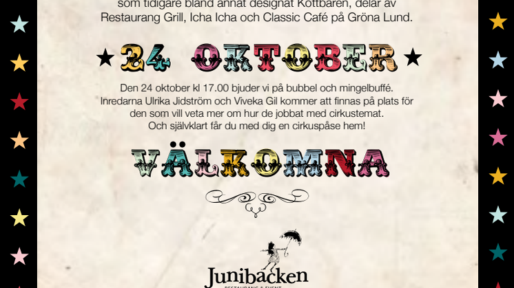 Välkommen till pressvisningen av Junibackens nya färgsprakande cirkusrestaurang! 