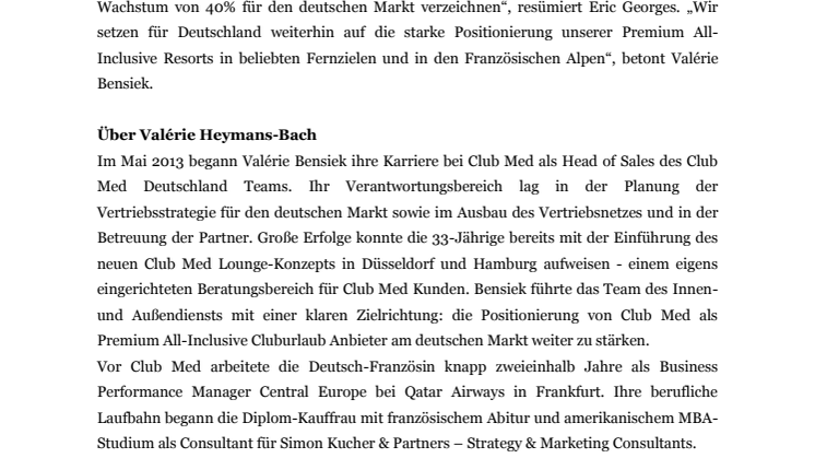 Geschäftsführerwechsel bei Club Med Deutschland