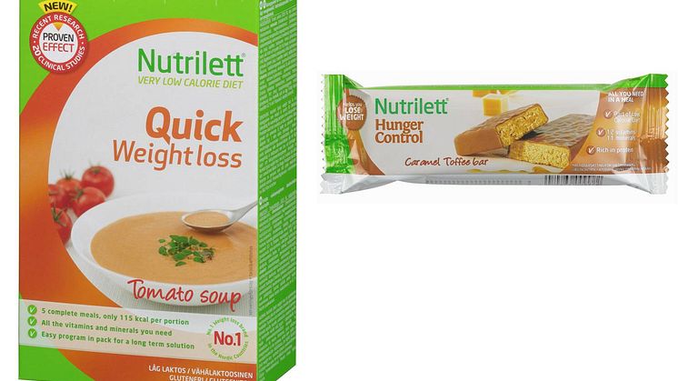 Nutrilett lanserar Caramel Toffee Bar i 1-pack och Quick Weightloss Soup i ny smak