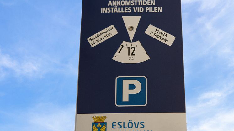 Kostnadsfri parkering i två timmar i Eslövs centrum