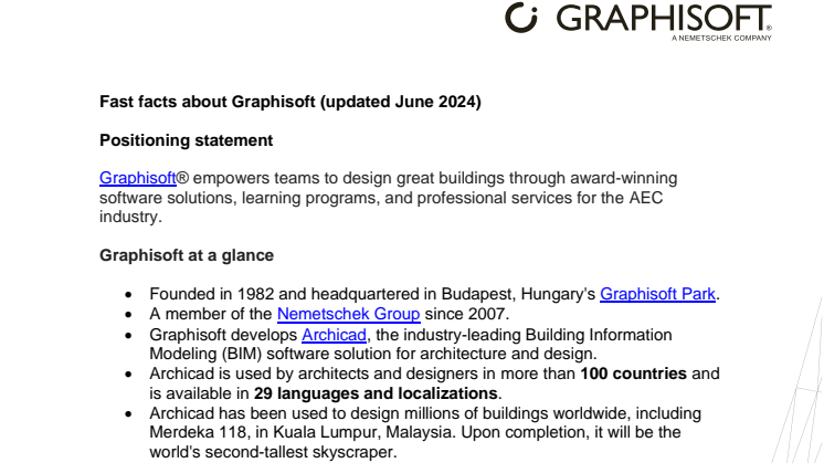 Fast Facts about Graphisoft