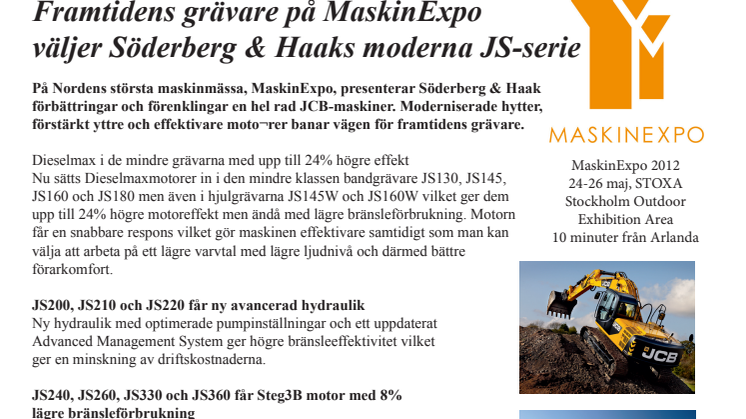 Framtidens grävare väljer Söderberg & Haaks moderna JS-serie